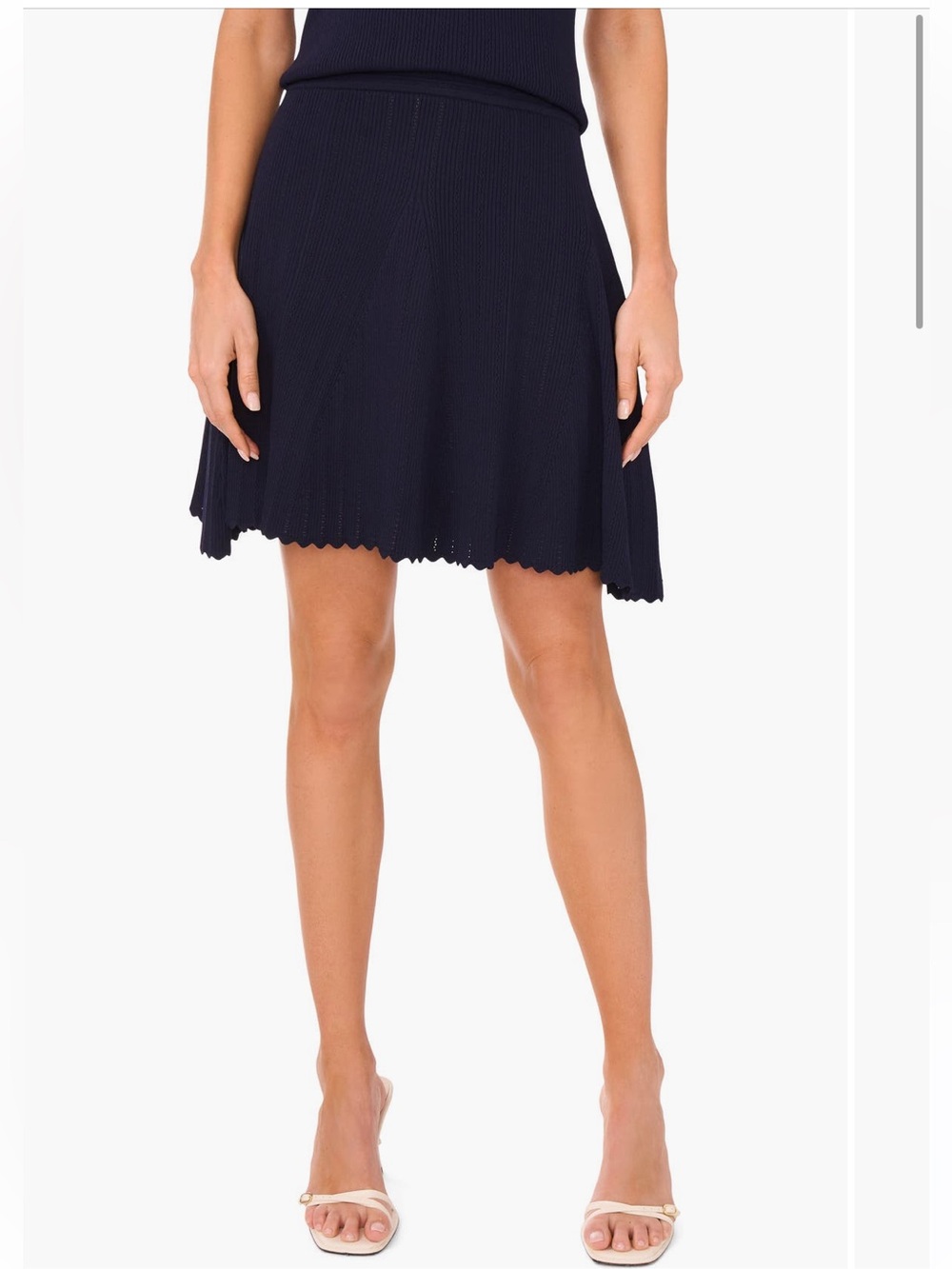 NWT Ted Baker pointelle knit classic Navy Ribbed Mini Skirt